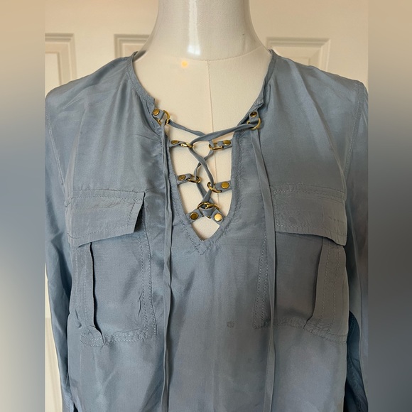 Michael Kors dusty blue blouse - Picture 3 of 9